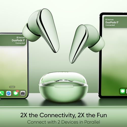 Mivi DuoPods i7 Earbuds - Step into The 3rd Dimension of Sound with 3D Soundstage, High Fidelity Drivers, Advanced Audio Codec for Lossless Audio, etc.