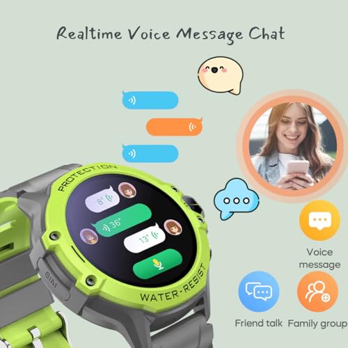 Shyenah AxonSmart(K55H) Junior SmartWatch for Kids with 4G Volte, 1.32" IPS Round Display, 2Way HD Video Calling, Geofencing, Location Monitoring, Route Playback SOS Math Game 680mAh (Ocean Blue)