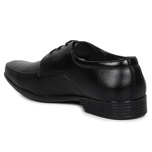 HIKBI Leather Formal Shoes Derby for Men's and Boys Office Wear Black