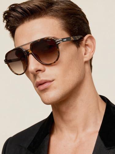 IDEE 100% UV protected sunglasses | Men | Pilot | Full Rim | Gradient | Brown-Frame | Brown-Lens | Large