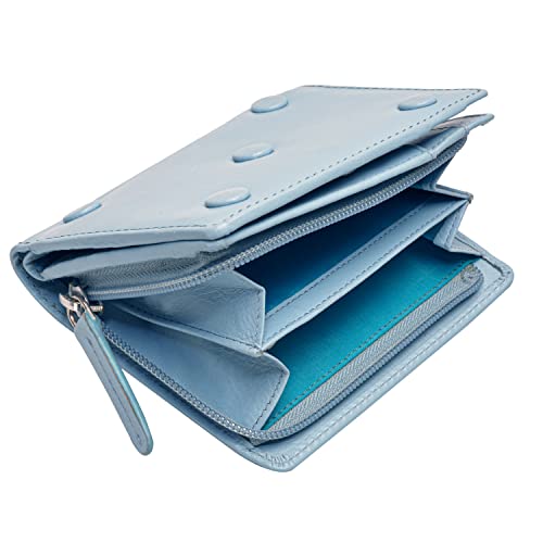 HORNBULL Cathy Sky Blue RFID Blocking Leather Wallet for Women