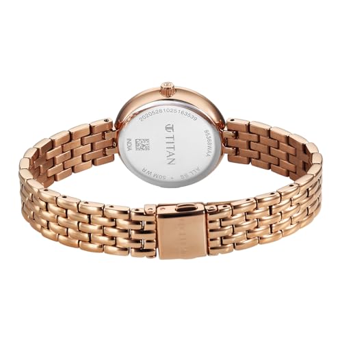 Titan Workday Wonders 2 with Silver Dial Rose Gold Metal Strap Watch for Women - 95368WM01