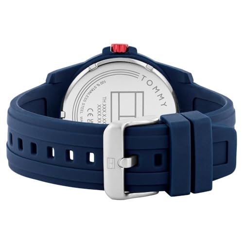 Tommy Hilfiger Quartz Analog Blue Silicone Strap for Men-TH1710595W
