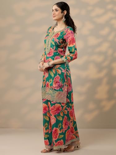 Libas Printed Silk blend Straight-fit Kurta Set for Women (51825XL)