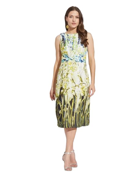 Latin Quarters Women Black Sleeveless Boat Neck Printed Casual Dress_M