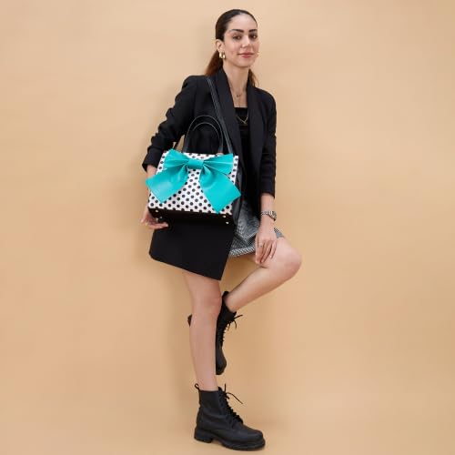 Caprese Kelsey Satchel Medium for Women| Adjustable & Detachable Strap | Multi‑Compartment Shoulder Bag with Zipper Closure & Stylish Charm | Everyday Fashion Handbag