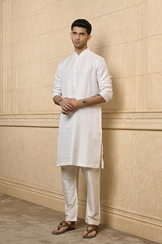 TASVA Ivory Jacquard Kurta Set|Size: XS