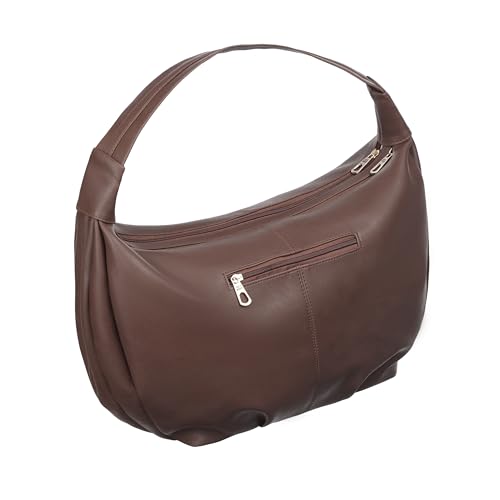 Keywest Women's Vegan Leather Oval Tote Handbag for Women | Hobo Bag for Work | Ladies Purse | Stylish Shoulder Bag | Gift For Women | Brown