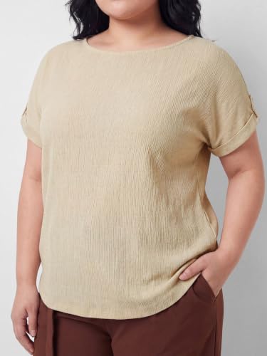 Max Women Textured Top (Beige_XS)