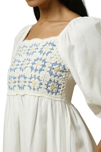 Allen Solly Women White Textured Casual Dress