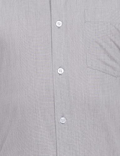 Amazon Brand - Symbol Men's 100% Cotton Half Sleeve Regular Fit Formal Shirt Mid Grey2 46