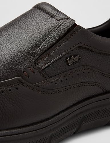 Lee Cooper Men's LC9063E Leather Oxford Formal Shoes | Lightweight | Comfortable & Stylish Soft Cushioned Insole for Office, Business & Parties_LC9063E_Brown_43EU / 9UK