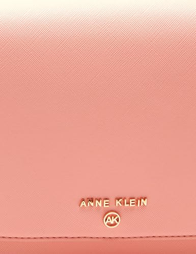Anne Klein Saddle Shoulder Bag with Logo Web Strap, Mellow Peach, Mellow Peach, Medium