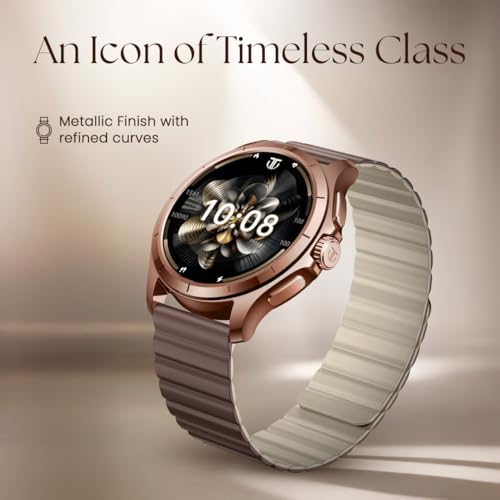Titan Evoke 2.0, 1.32" AMOLED Display Smart Watch with AOD,1000 Nits, Functional Crown, Magnetic Strap, Metal Body,Fast Charge,24/7 Health Suite, BT Calling, SpO2, HRM, IP68 Smartwatch - Glacier Blue