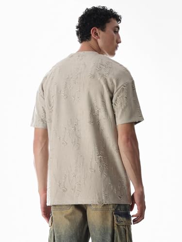 Jack & Jones Men's Oversized Beige Tshirt