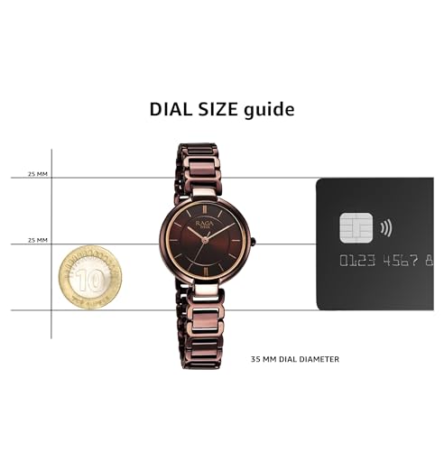 Titan Brass Analog Brown Dial Women's Watch-2608Qm02