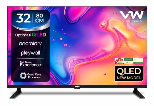 VW 80 cm (32 inches) OptimaX Series HD Ready Smart QLED Android TV VW32AQ1