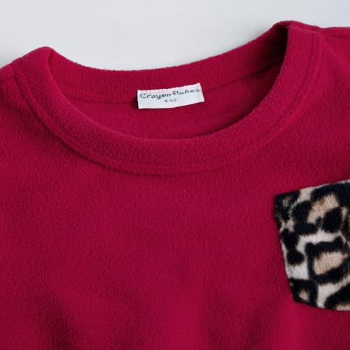 Hopscotch Girls Full Sleeves Fuchsia 2-Pc Leopard Pocket Jogger Set For Age (2-3 Years)