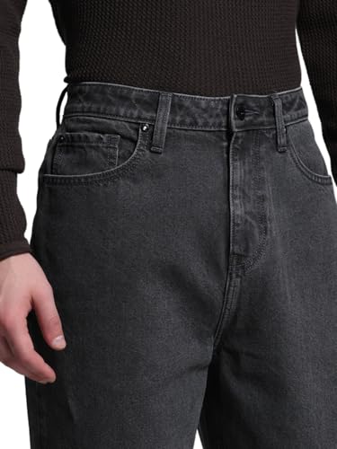 Jack & Jones Men Loose Fit High Rise Grey Denim Jeans