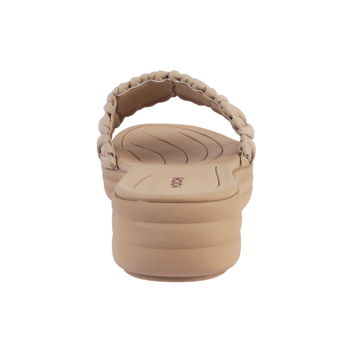Mochi Women Beige Wedge Heel Fashion Slip-on Sandal UK/7 EU/40 (41-289)