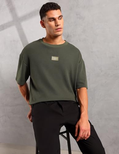 U.S. Polo ASSN. Men's PE001 Premium Cotton-Rich Everyday Comfort Oversized T-Shirt (PE001-PL_Olive_M)