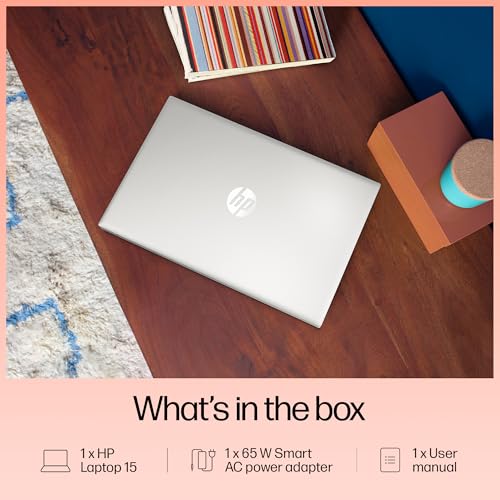 HP 15, 13th Gen Intel Core i5-1334U Laptop (16GB DDR4,512GB SSD) Anti-Glare, Micro-Edge,15.6''/39.6cm, FHD, Win11,M365,Office24, Silver,1.59kg, Iris Xe Graphics,FHD Camera w/Privacy Shutter, fd0577TU