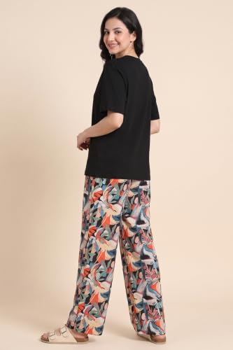 Zivame Abstract Print Cotton Loungewear Set - Tap Shoe, L