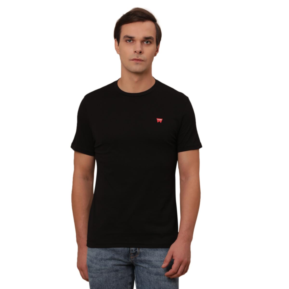 Wrangler Men's Regular Fit T-Shirt (WMTS005604_Jet Black