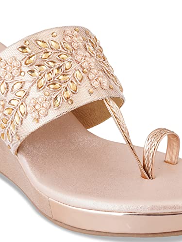 pelle albero Rose Gold-Toned Embellished Wedges PA-GF-07_SULTAN