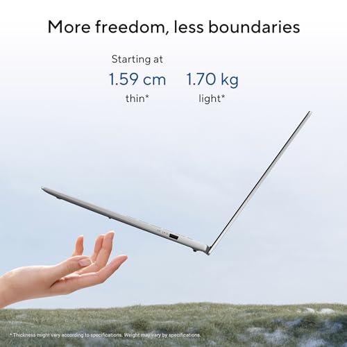 ASUS Vivobook S16,14th Gen, Intel Core 5-210H,Metallic Design Laptop(Intel UHD iGPU/16GB RAM/512GB SSD/FHD+/16"/144Hz/Windows 11/M365 Basic(1Year)*/Office Home 2024/Silver/1.7Kg) S3607VA-RP114WS