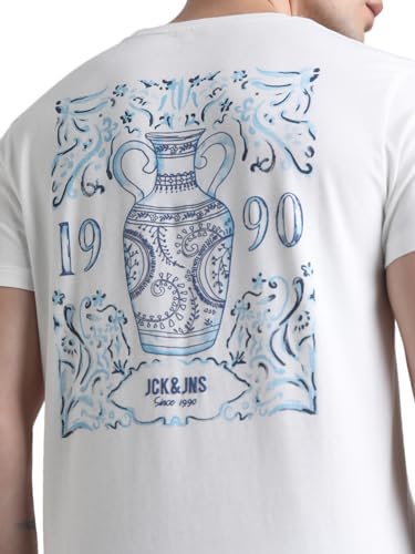 JACK & JONES Mens White Slim Fit T-Shirt