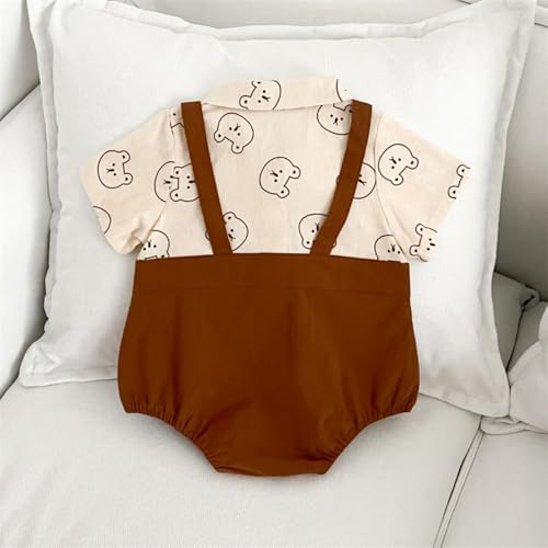 Hopscotch Baby Boys Cotton Bodysuit in Cream Color For Ages (3-6 Months)