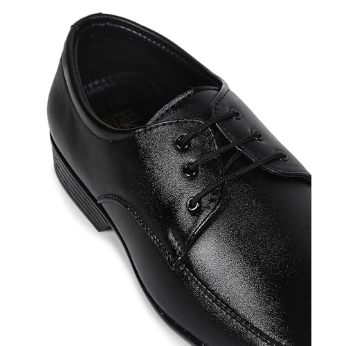 HIKBI Leather Formal Shoes Derby for Men's and Boys Office Wear Black