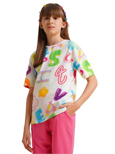 VERO MODA Girl's Regular Fit White T-Shirt