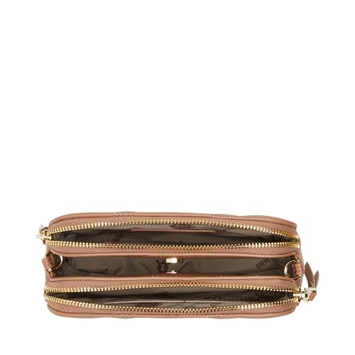 Steve Madden Womens Steve Madden Bdaisy Double Zip Crossbody, Cognac, One Size