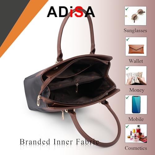 ADISA Color Block handbag shoulder bag satchel for women and girls with sling belt (AD4088-BLA)