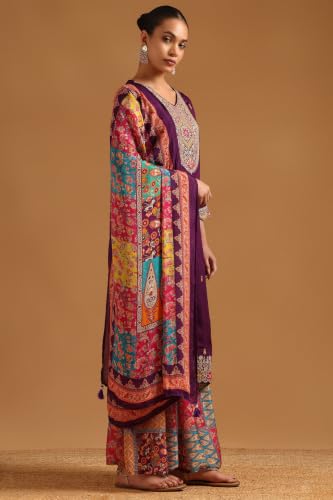 Soch Womens Purple Viscose Blend Ethnic Motifs Salwar Suit With Sequin