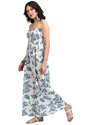 Vishudh Women SHOULDER STRAP Regular Fit Sleeveless VPJS000003 WHITE/TEAL BLUE 2XL