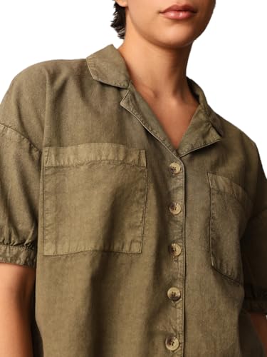 ONLY Women Boxy Olive Shirt