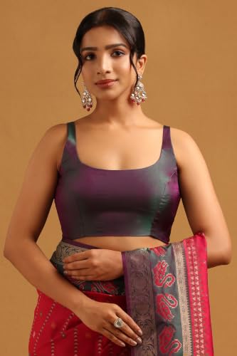 Soch Womens Wine Silk Woven Woven Design Zari Woven Saree