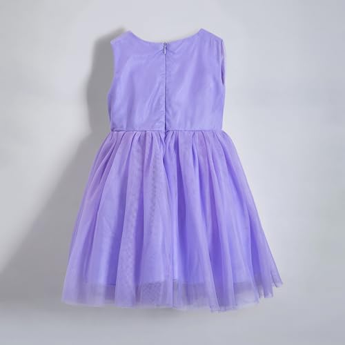 Hopscotch Girls Floral Applique Dress in Lavender Color for Age (4-5 Years)