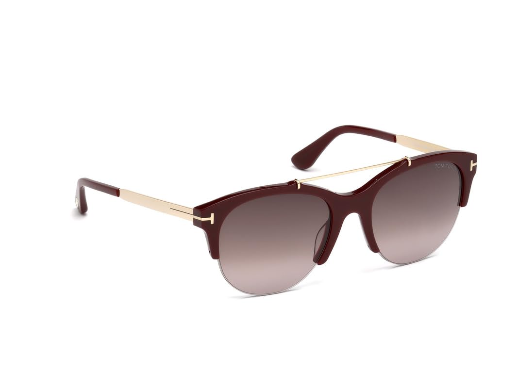 Tom Ford | UV Protected Lens for Women | Half Rim shiny bordeaux/gradient bordeaux Frame | Lens Colour: Purple | Medium | FT0517 55 69T