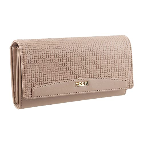 Mochi Womens Synthetic Beige Clutch (One Size)