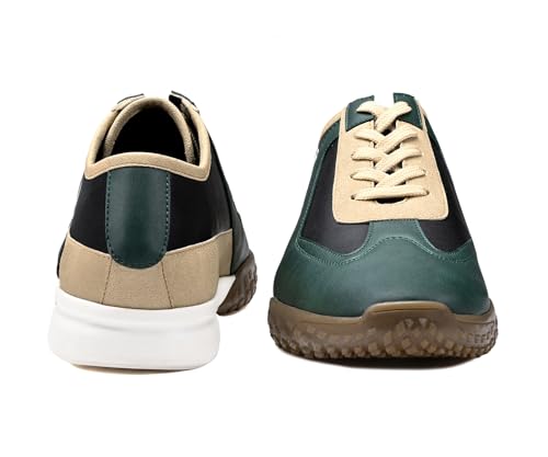 LOUIS STITCH Men’s Green and Black Casual Lightweight Lace-Up Sneakers for Men| Cushioned Comfort | Dual-Color TPR Sole | Lightweight & Comfortable Casual Lace-Up Shoes | LSP-SNK-AVI-017 | UK-11