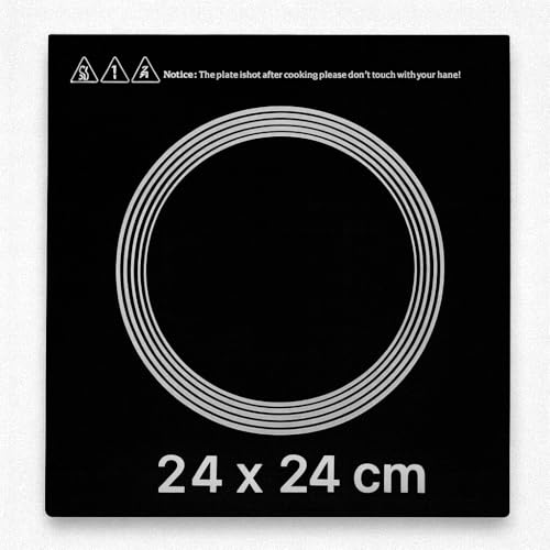 J K b K - Induction Cooker Glass Plate - 24 x 24 cm - Square Shape Colour/Design May Vary