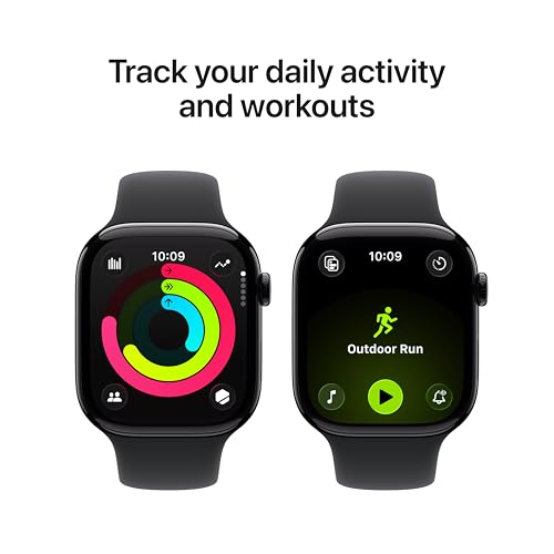 Apple Watch Series 11 GPS 46mm Jet Black Aluminium Case with Black Sport Band - M/L