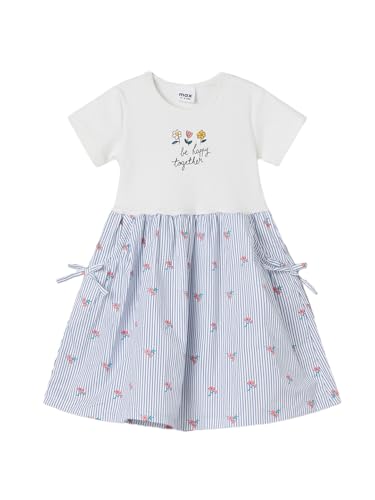 Max Girls Printed A-line Dress (Off White_6-8 Y)