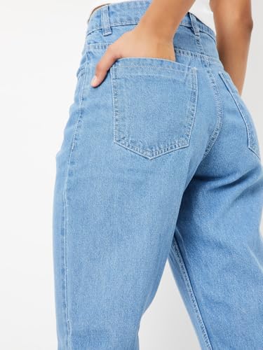 Max Women's Regular Jeans (MOMFITLBEPP_Light Blue