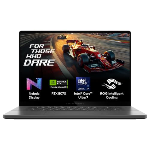 ASUS ROG Zephyrus G16 (2026),Intel Core Ultra 7 255H, RTX 5070-8GB, 32GB RAM, 1TB SSD, 2.5k FHD+,16"(40 cm), Win 11,M365 Basic(1 Year),Office 2024, Eclipse Gray, 1.85 Kg, GU605CP-QR117WS,Gaming Laptop