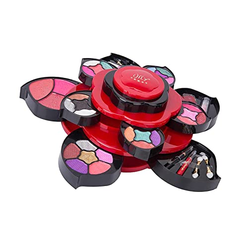 SAZ DEKOR® 2xAll in One Makeup Kits for Teens Flower Pallete for Girls 3 Tiers Cosplay|Makeup Box for Storage|Make Up, Cosmetic, Skincare Organiser for Women|